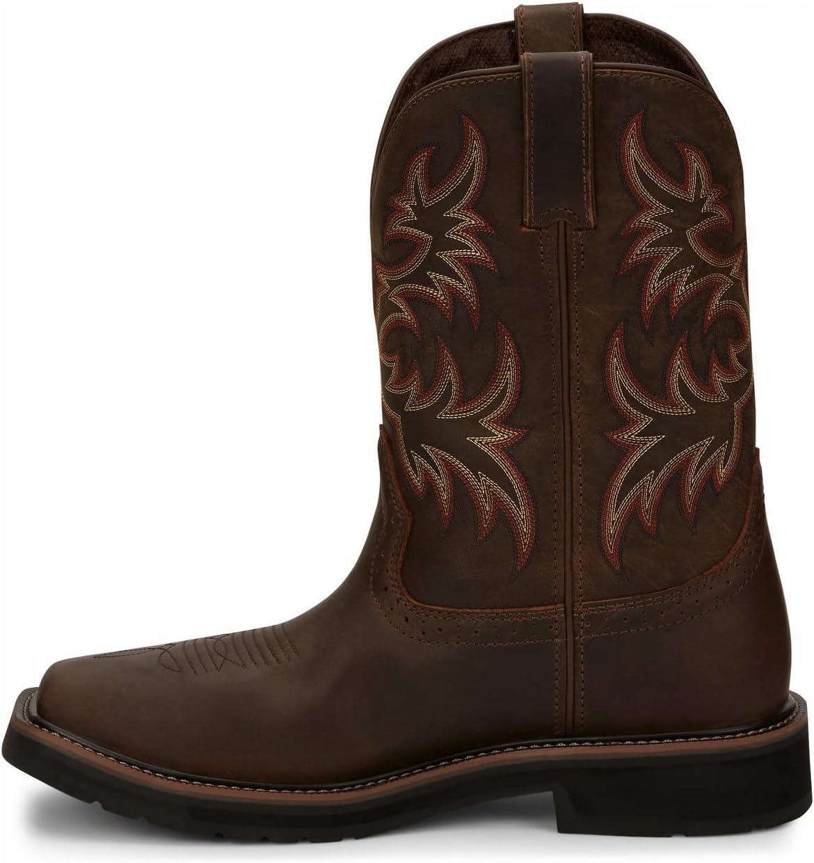 Мужские сапоги Justin Original Work Boots Driller с квадратным носком и шнуровкой с запрокидыванием, Tan — фото 3