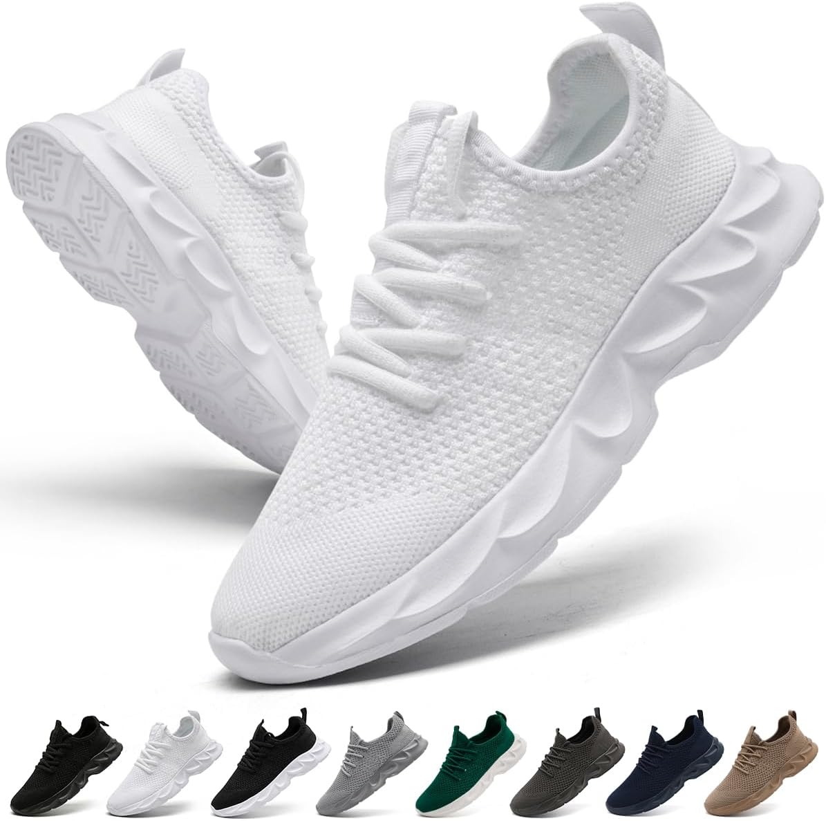 

Мужские легкие теннисные и спортивные кроссовки с дышащей сеткой, противоскользящие, для работы и ходьбы, удобные для спорта Xkowuo, белый