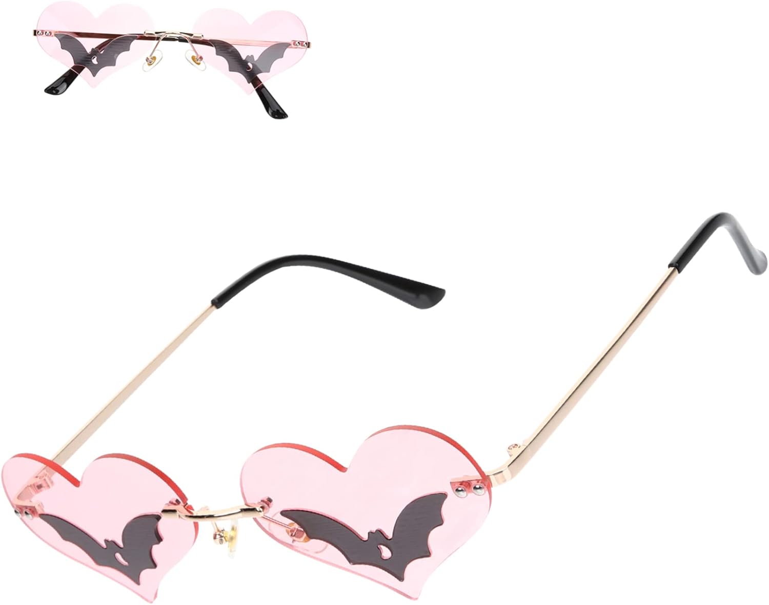 

Солнцезащитные очки VALICLUD в форме сердца без оправы для вечеринок и свадеб. Забавные линзы для очков и стильный реквизит для фотосессий ко Дню святого Валентина, Pink rimless eyeglasses -Material:Metal