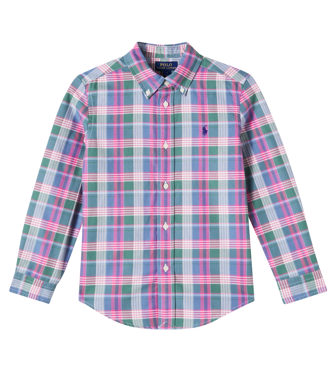 

Клетчатая хлопковая рубашка Polo Ralph Lauren Kids, Green Blue Multi