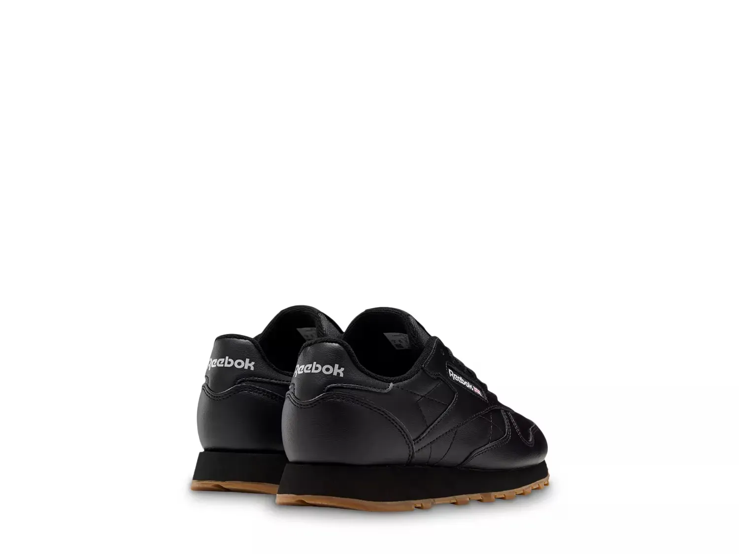 Классические кожаные кроссовки - детские Reebok, Black — фото 3
