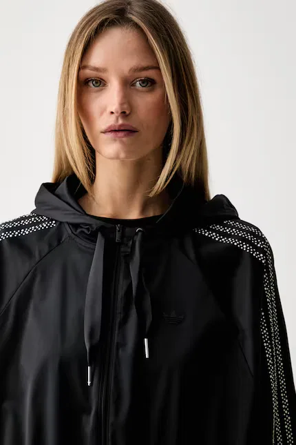 Блуза оверсайз с капюшоном Pearl Adidas Originals, черный — фото 4