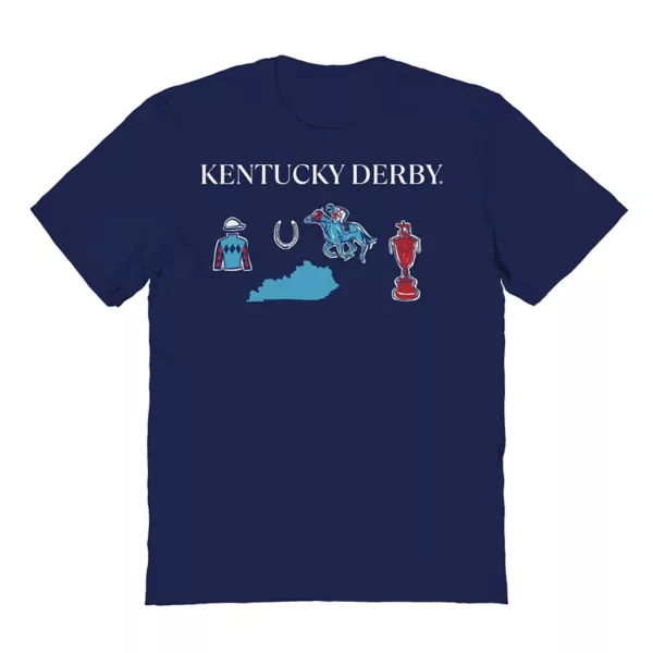 

Мужская футболка с горизонтальным логотипом Kentucky Derby и принтом в виде иконки Licensed Character, синий