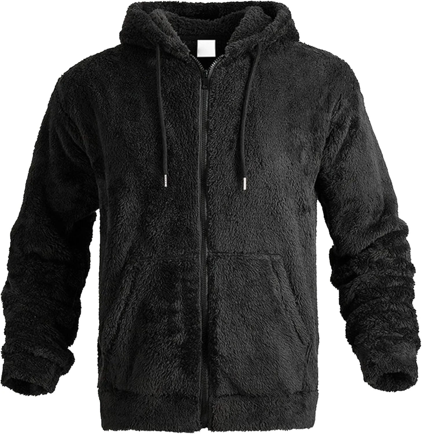 

Мужская худи из шерпы с капюшоном, двусторонняя, на молнии QOAAIE