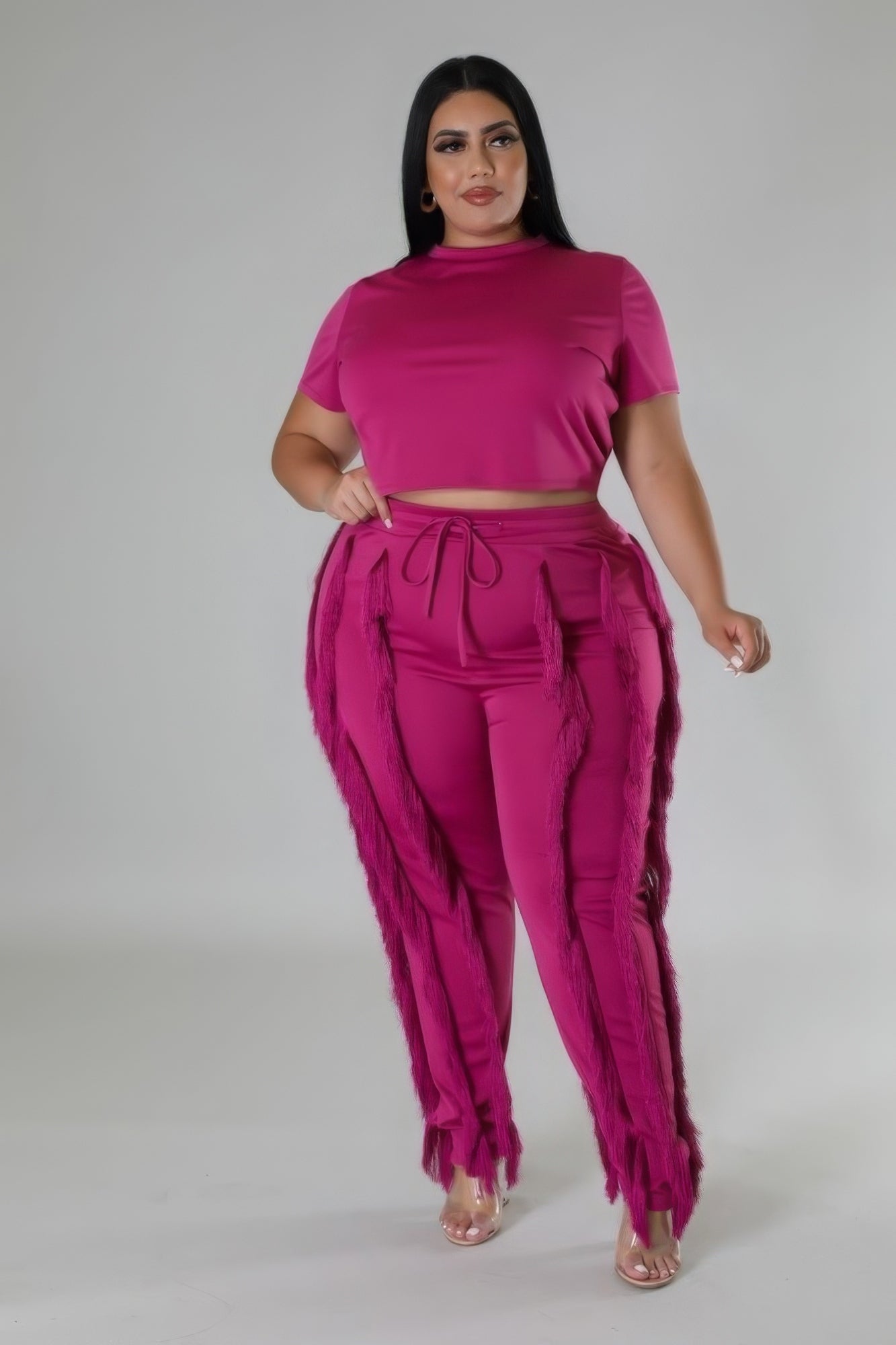 

Комплект из двух частей: укороченный топ FASHNZFAB, цвет berry