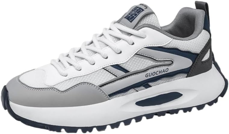 

Мужские спортивные кроссовки с толстой подошвой, дышащие, мягкие и приятные для кожи, с противоскользящей и износоустойчивой подошвой, подходят для путешествий и походов Clolinde, серый