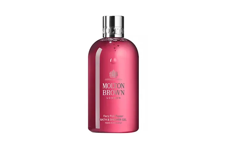 Molton Brown Ароматизированное увлажняющее мыло для снятия зуда с запахом хот-пинк блэк пеппер, 300 мл, Wild Mint Lavender Shower Gel 300ml — фото 2
