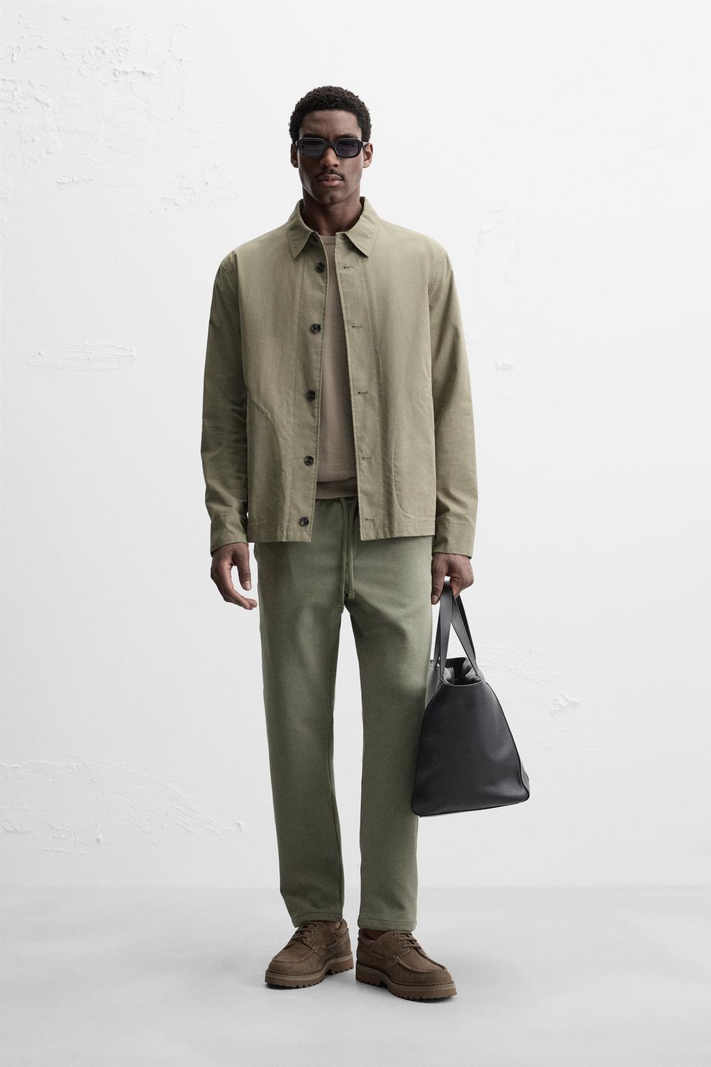 

Брюки для бега трусцой с удобной посадкой на талии ZARA, цвет Light khaki