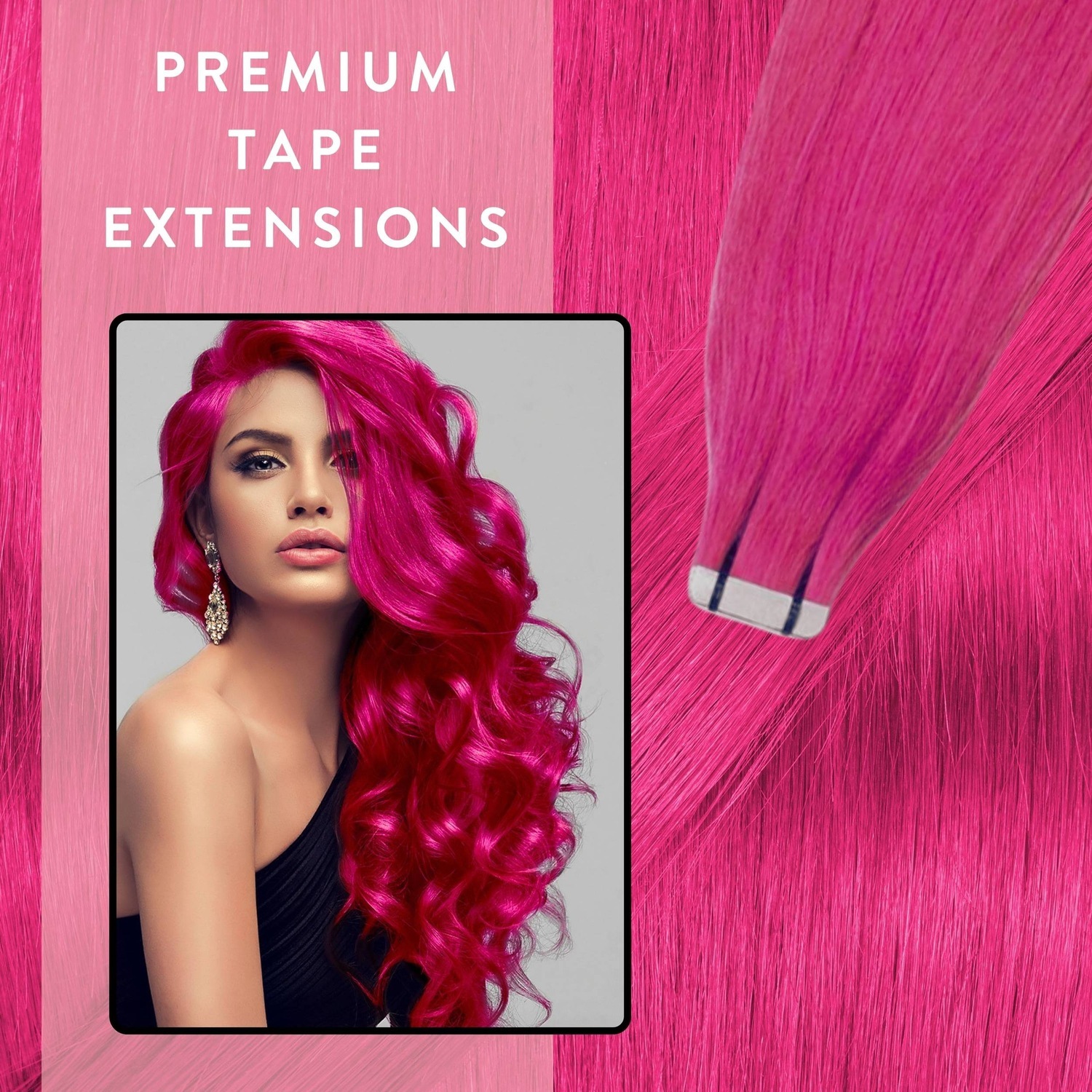 Накладные волосы tape extensions premium echthaar #pink Hair2Heart, количество 1 шт. — фото 2