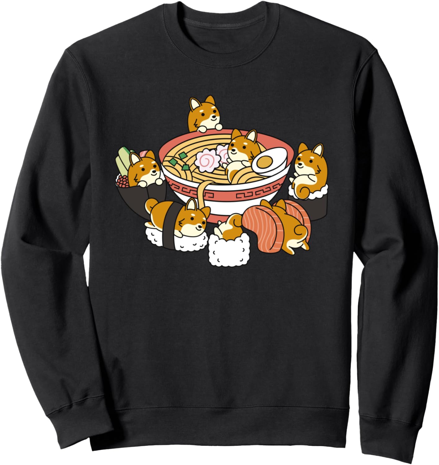 

Толстовка Ramen Sushi Shiba Inu Funny Shiba Inu Gifts, черный