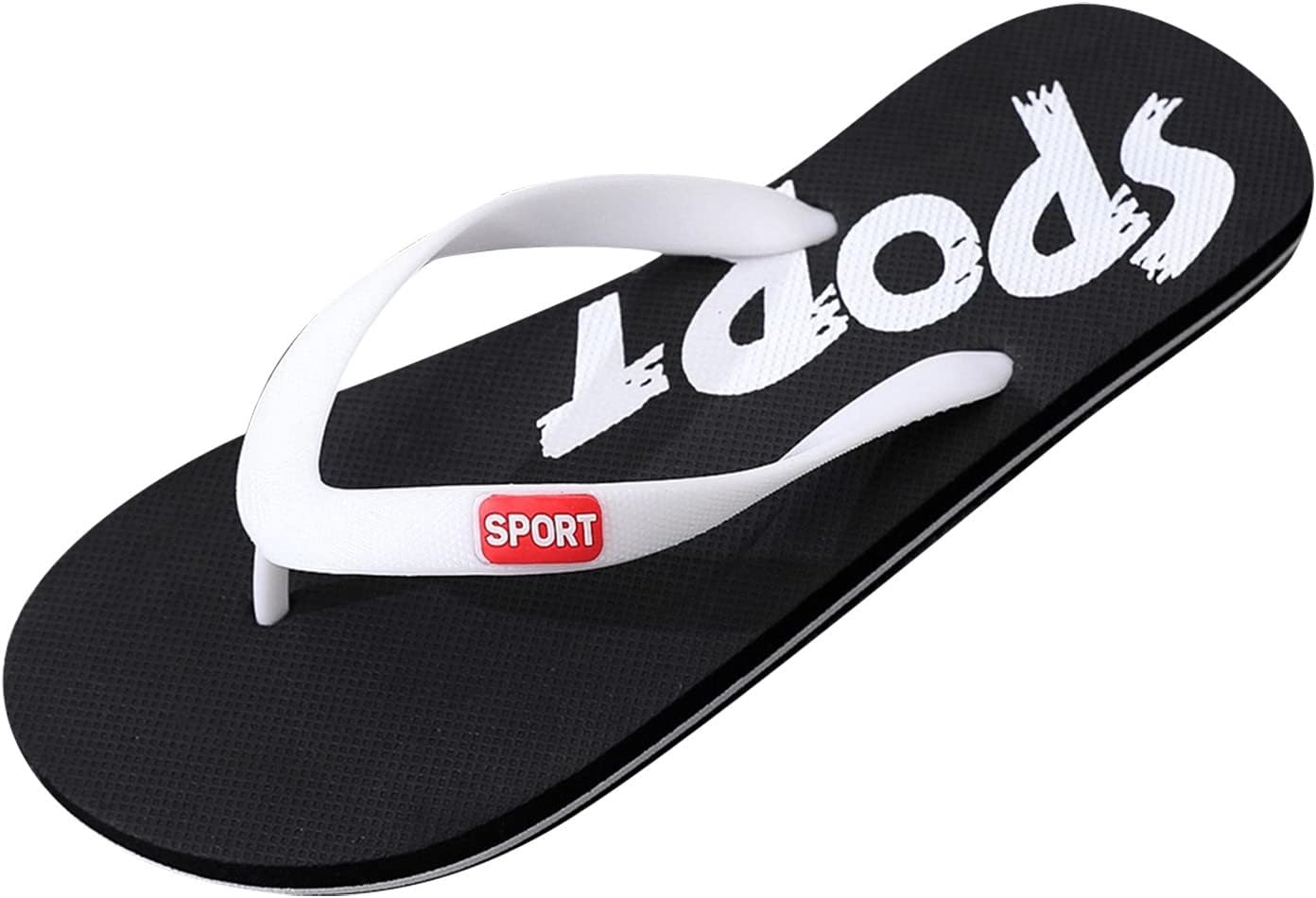 

Мужские обувь, плоские шлепанцы с рыбьей костью, модные повседневные пляжные сандалии, шлепанцы из резины для мужчин Generic, черный