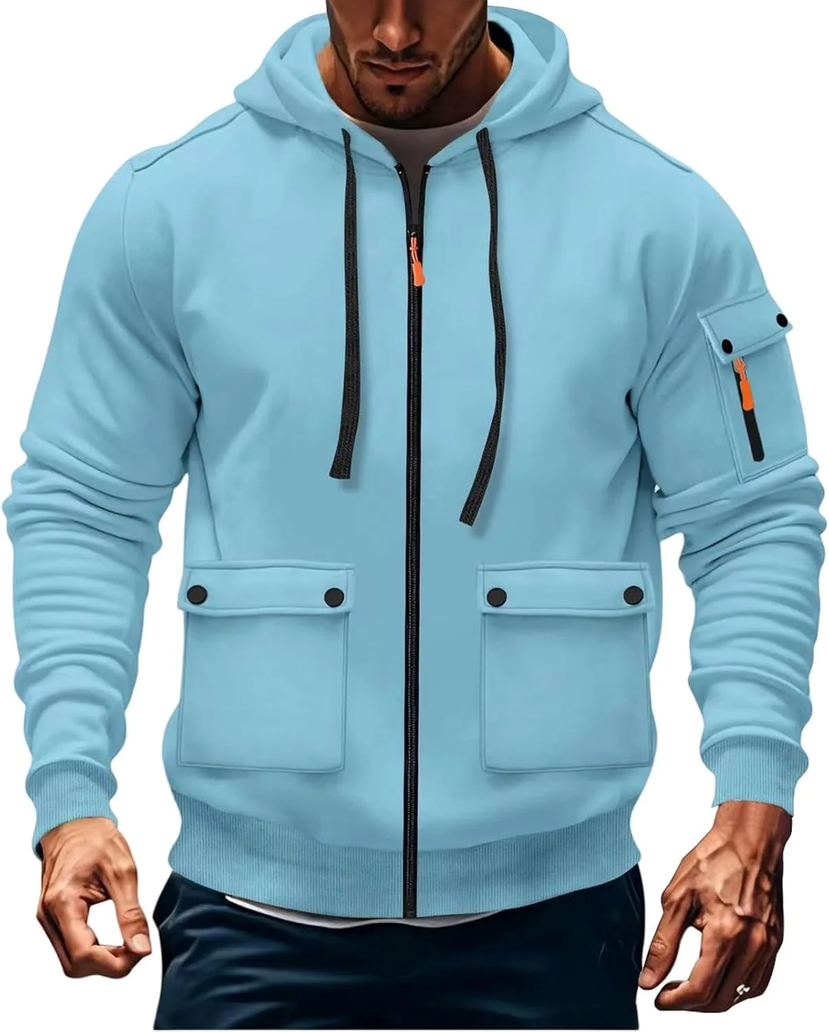 

Мужской тактический худи на молнии с капюшоном и шнурком RSZGSWS