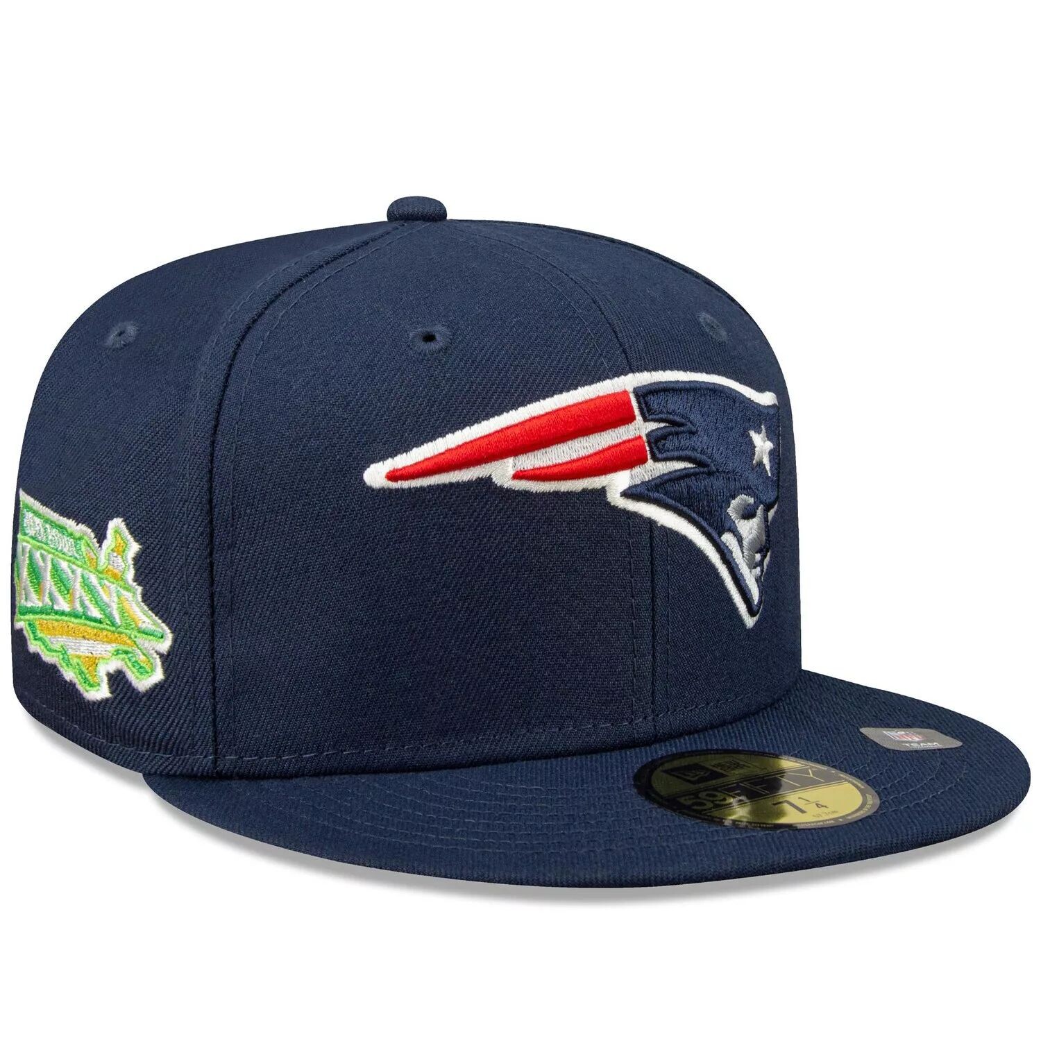 

Мужская шляпа New Era Navy New England Patriots Super Bowl XXXVi Citrus Pop 59FIFTY