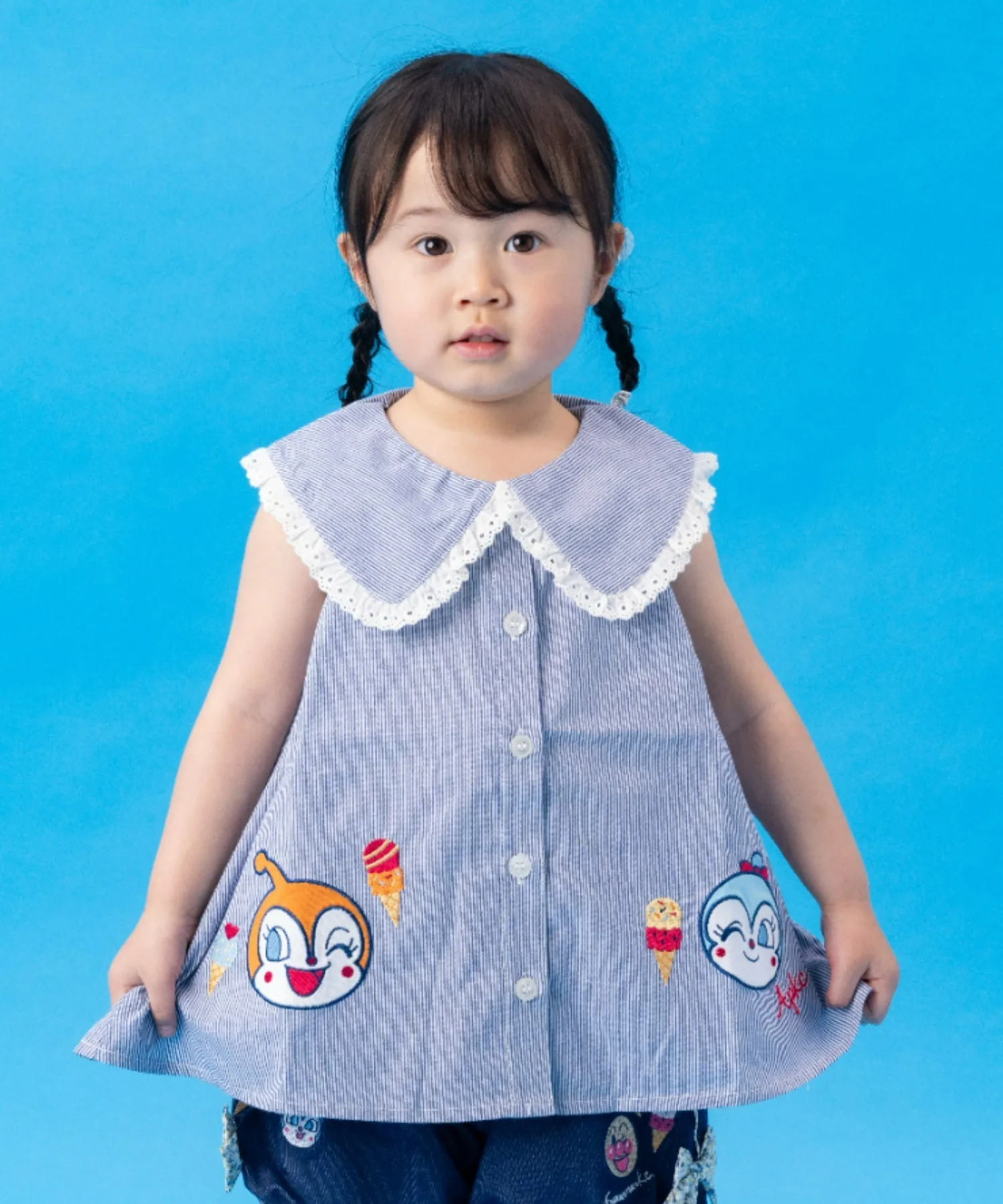 Детская блузка-туника с аппликацией Anpanman Kids Collection синяя