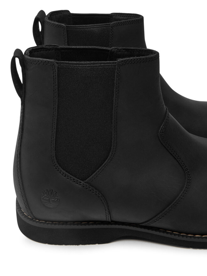 Мужские ботинки челси Timberland Woodhull кожаные с контрастной строчкой, черный — фото 4