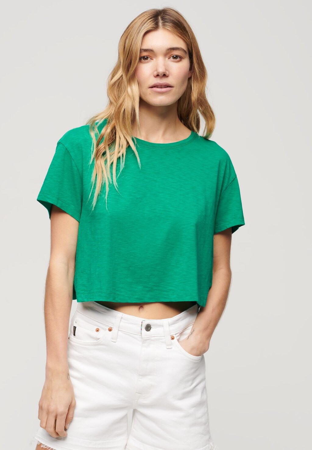

Футболка базовая SLOUCHY CROPPED Superdry, цвет summer green