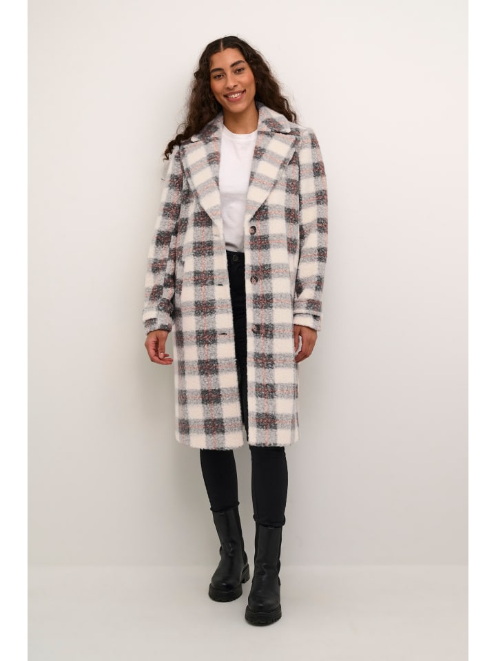 

Пуховик Kaffe, цвет grey/beige check