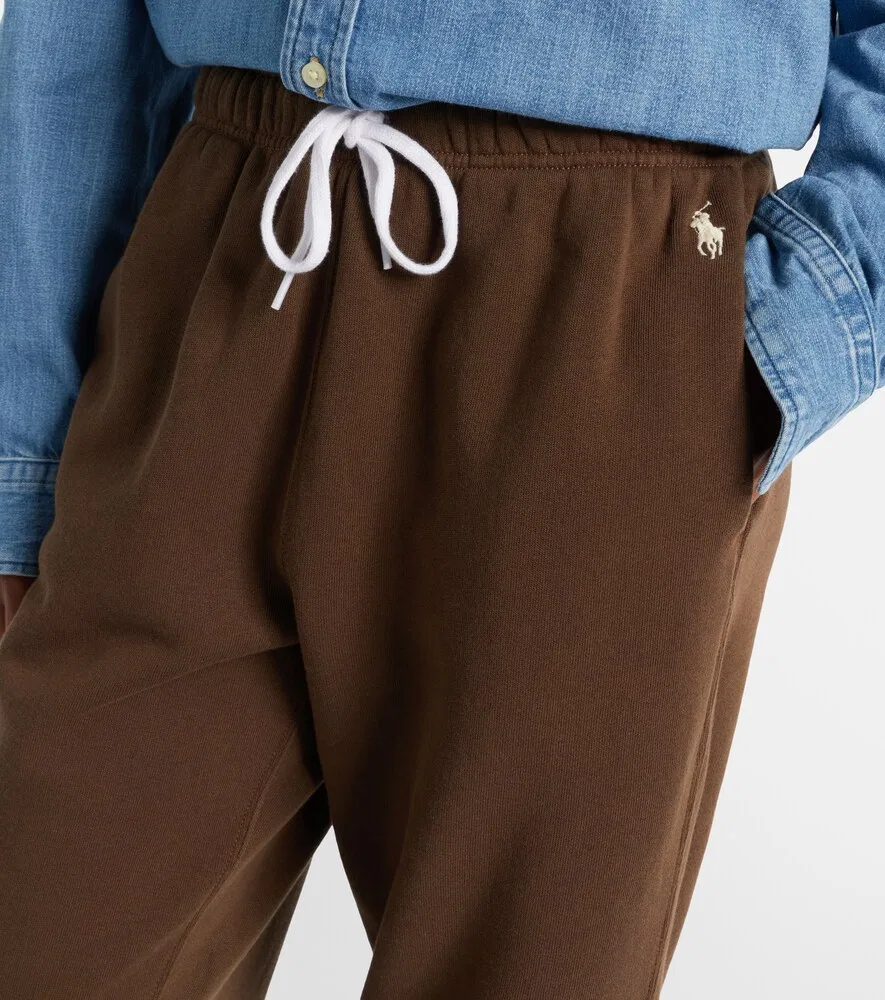 Спортивные штаны из смесового хлопка Polo Ralph Lauren, коричневый — фото 4