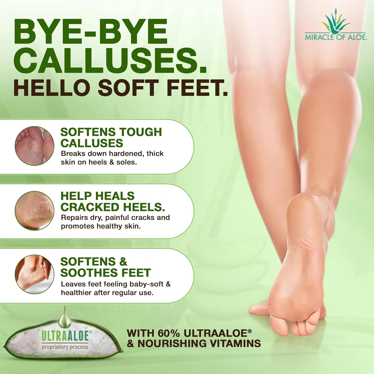 Крем для ног «Miracle Foot Repair» с алоэ вера Miracle Of Aloe — фото 3