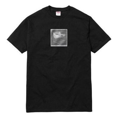

Футболка ss18 chair tee black printing short sleeve Supreme, черный