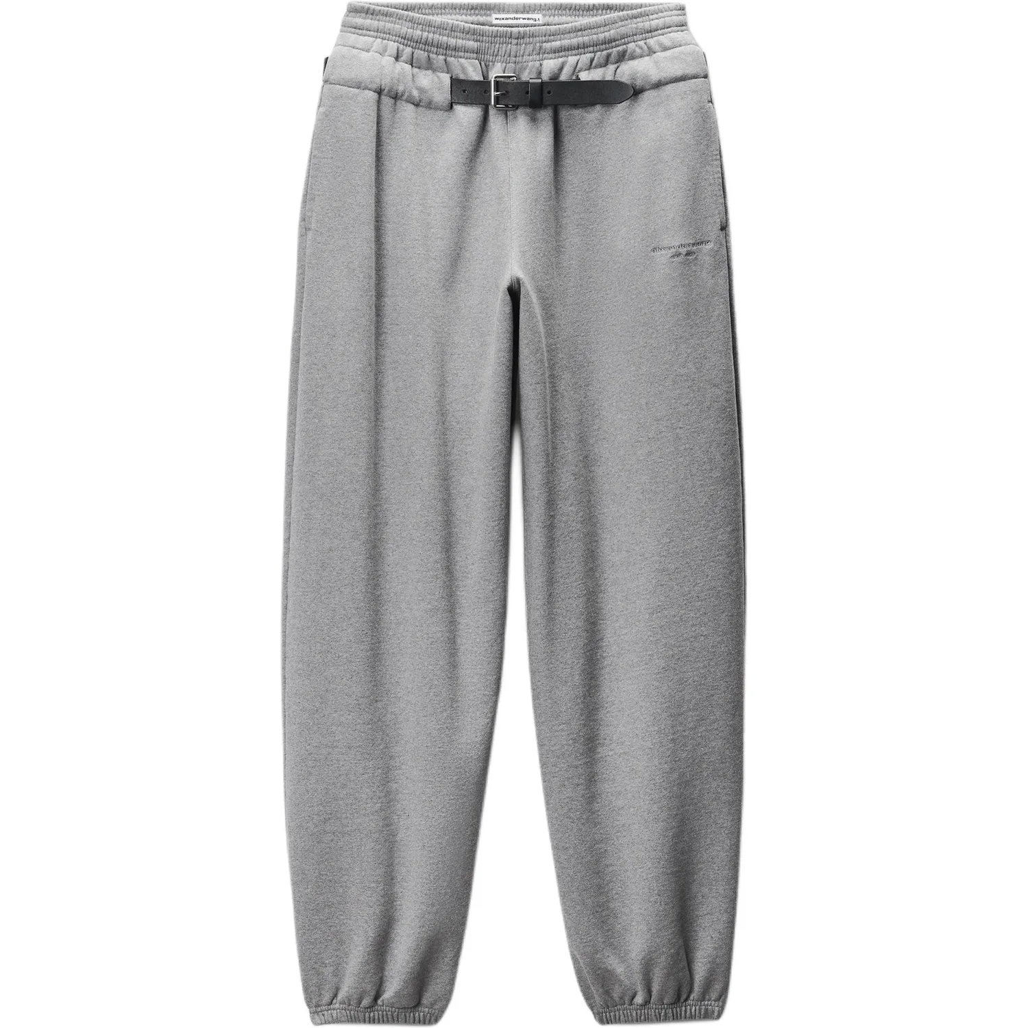 Брюки спортивные с поясом на резинке и ремешком Alexander Wang, серый