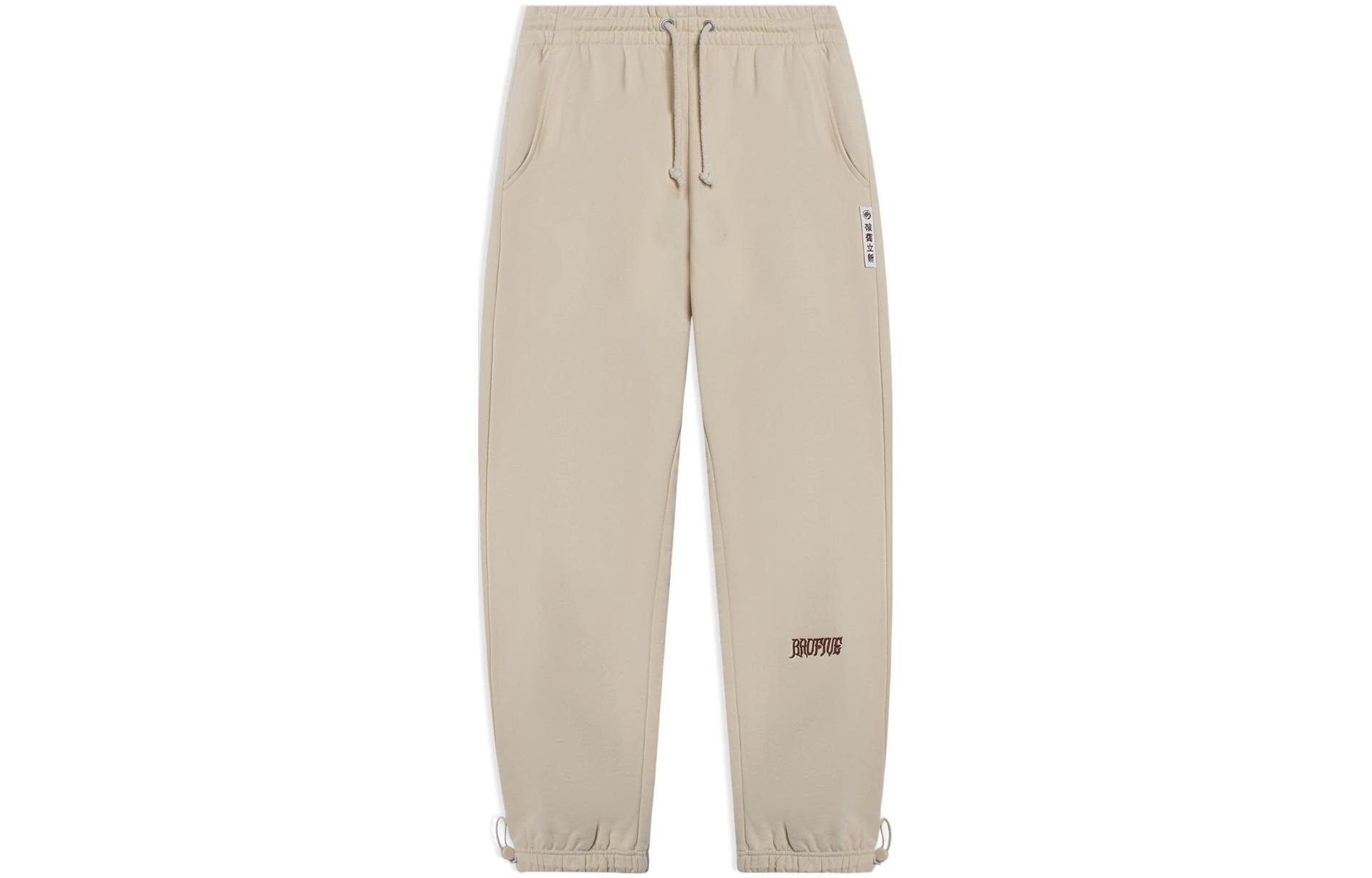 

Мужские вязаные спортивные брюки LiNing Badfive, светло-кремово-коричневые