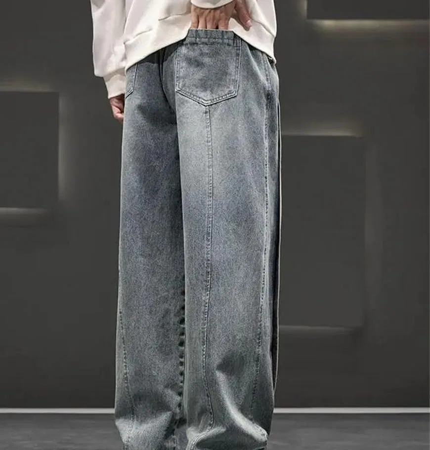 Джинсы свободные, Wide Leg Washed, Gray — фото 2