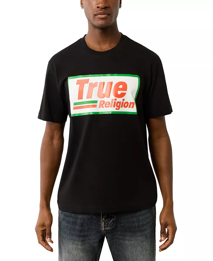 

Мужская футболка с плотным логотипом и принтом True Religion, черный