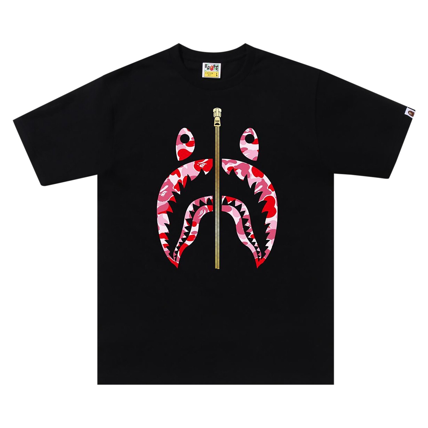 

Футболка BAPE ABC Camo Shark, черный/розовый