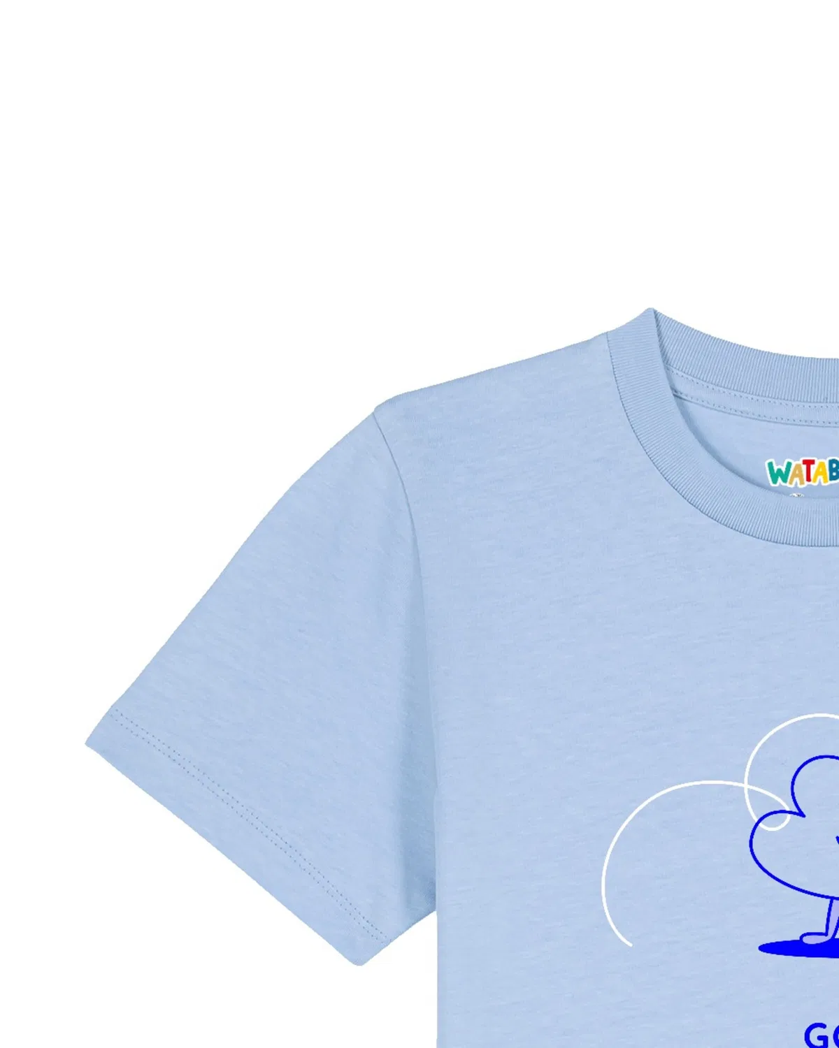 Футболка с надписью 'Только позитивные эмоции' Watabout.Kids, Blue/Light Blue — фото 2