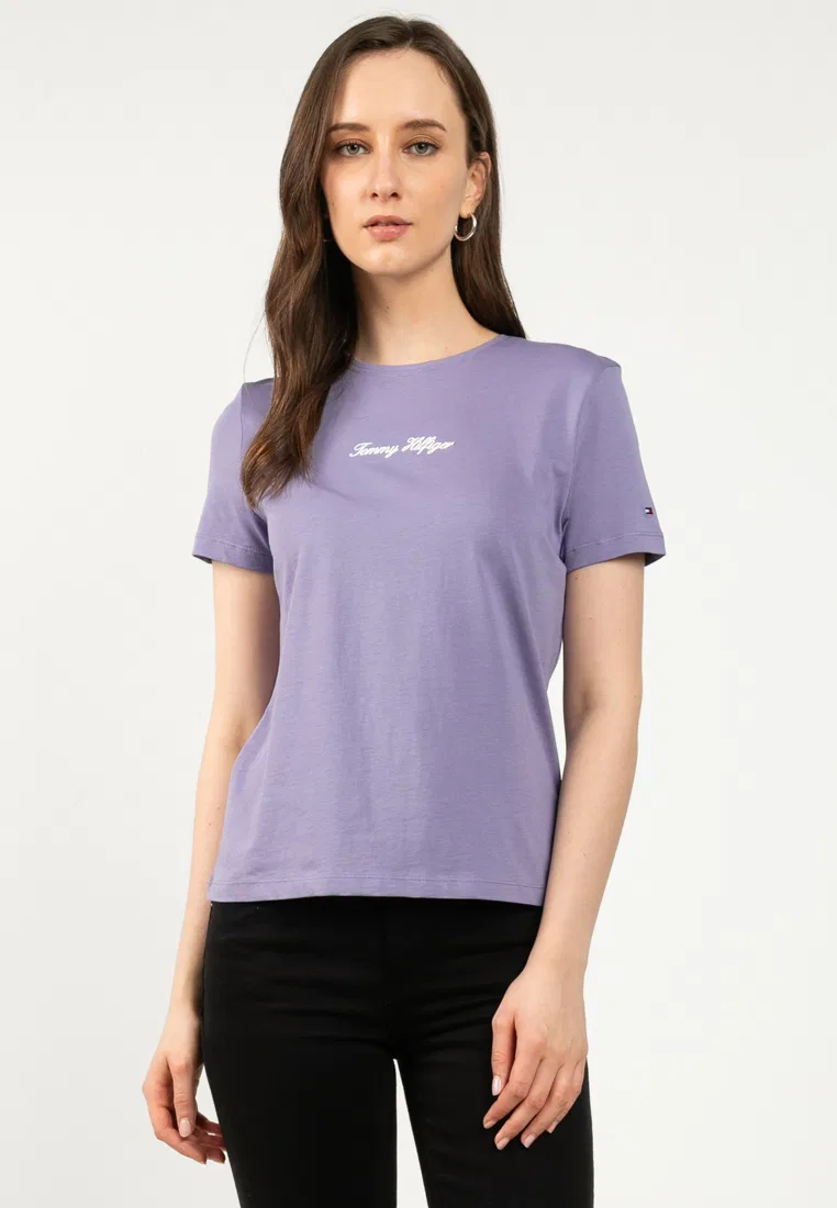 Футболка с логотипом, crew neck, Tommy Hilfiger, лавандовый