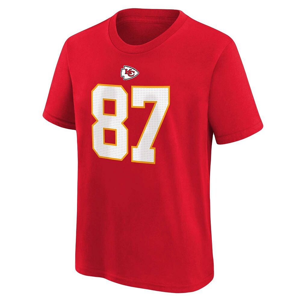 Красная футболка Nike Travis Kelce для дошкольников с именем и номером игрока Kansas City Chiefs, цвет Chf Red — фото 3