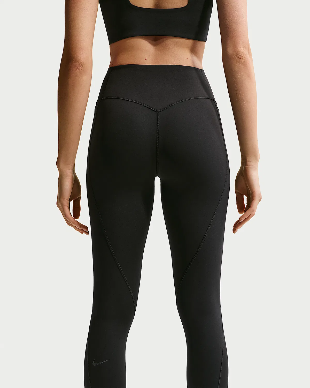 Женские леггинсы Nike Universa с высокой талией 7/8, без переднего шва, Black/Anthracite/Black/Dark Smoke Grey — фото 3