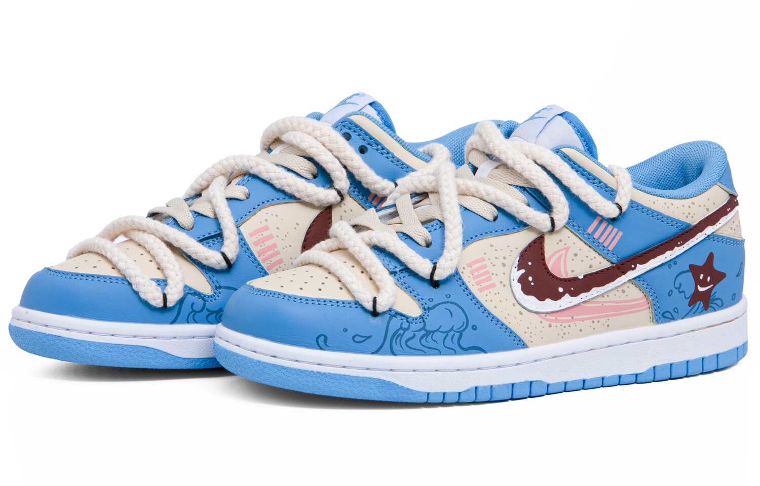 

Кроссовки Nike Dunk Skateboarding Shoes Women's Low-top Blue/beige, голубой, Синий, Кроссовки Nike Dunk Skateboarding Shoes Women's Low-top Blue/beige, голубой