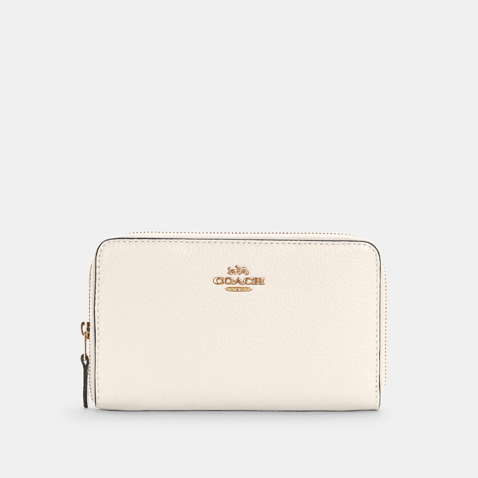 

Кошелек COACH Medium Id Zip Coach Outlet, цвет gold/chalk