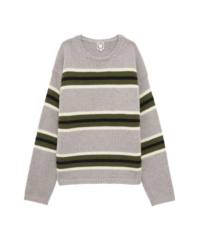 

Шерстяной свитер серо-зеленого цвета, зимний стиль Ines De La Fressange Paris, серый