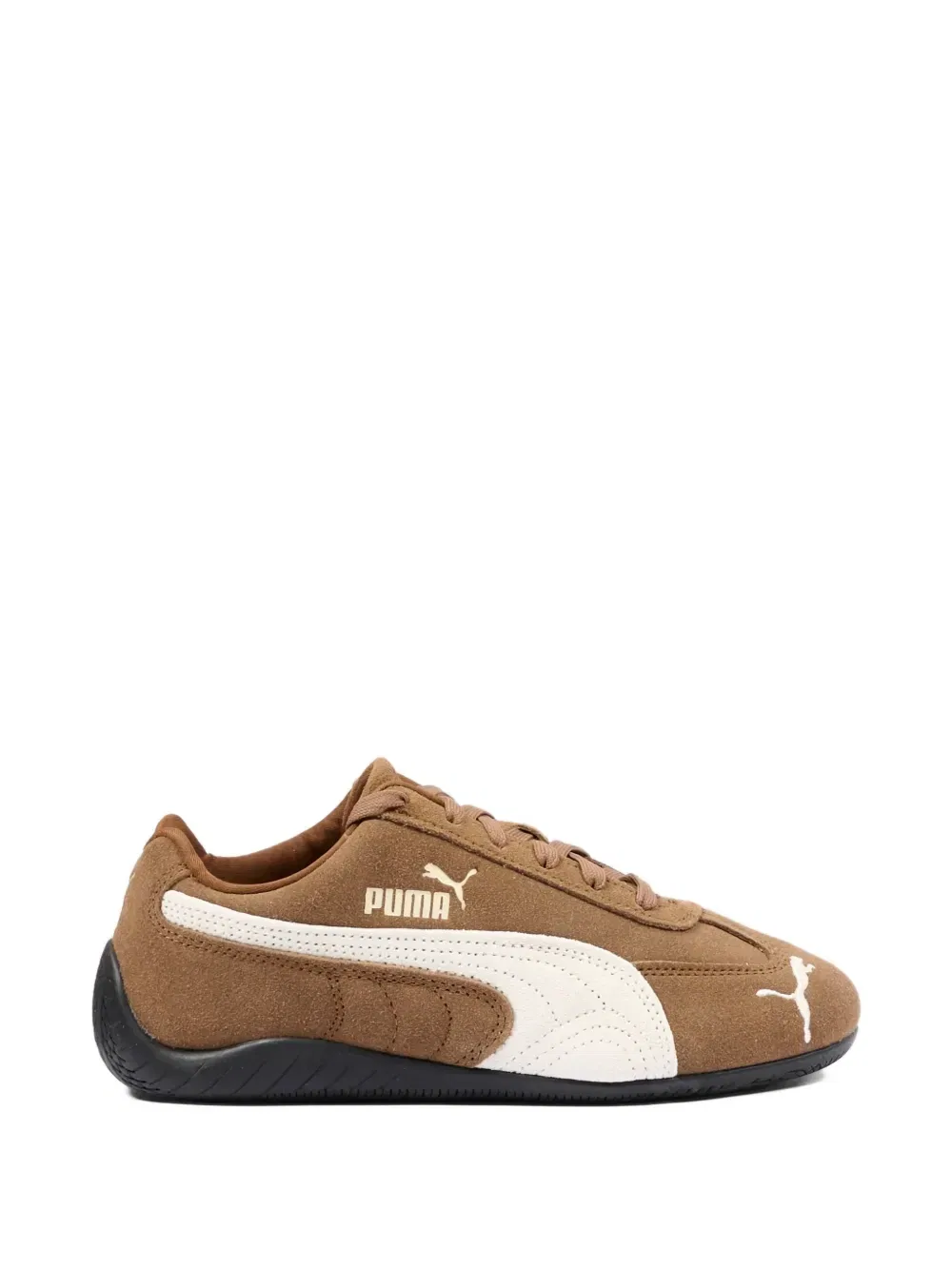 Кеды с полосками и логотипом Puma Kids, коричневый — фото 2