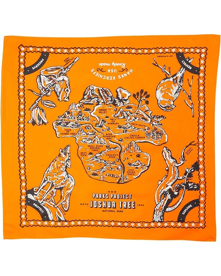 

Шарф Parks Project HK X Parks Project Bird's-Eye Joshua Tree Kerchief, оранжевый