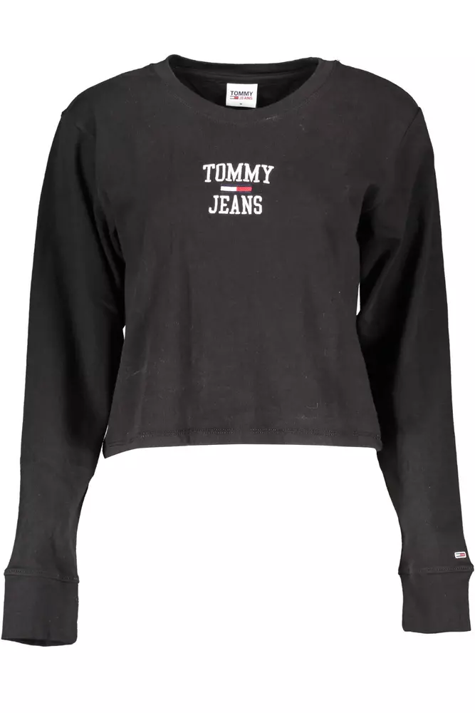

Черная хлопковая женская футболка Tommy Hilfiger