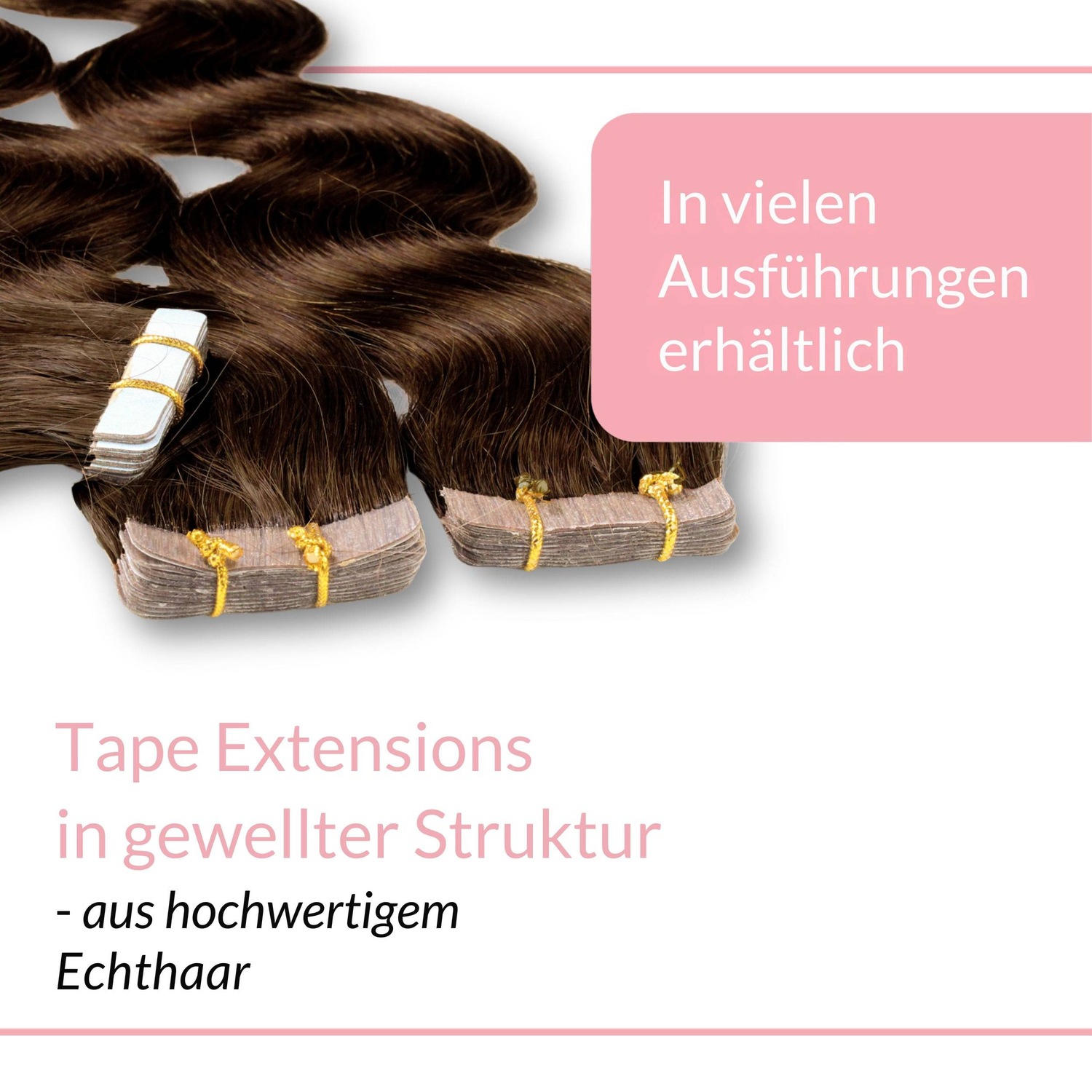 Накладные волосы tape extensions echthaar #6/3 dunkelblond gold Hair2Heart, 60cm, количество 10 шт. — фото 3