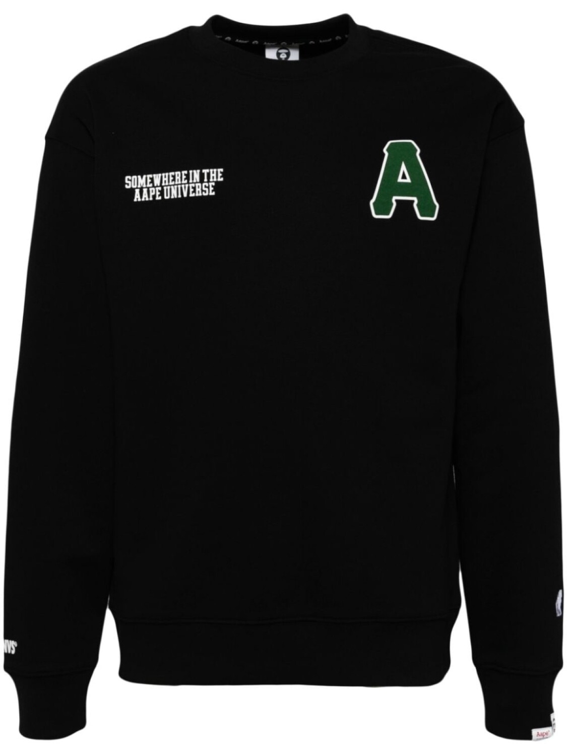 

AAPE BY *A BATHING APE толстовка с круглым вырезом и логотипом, черный