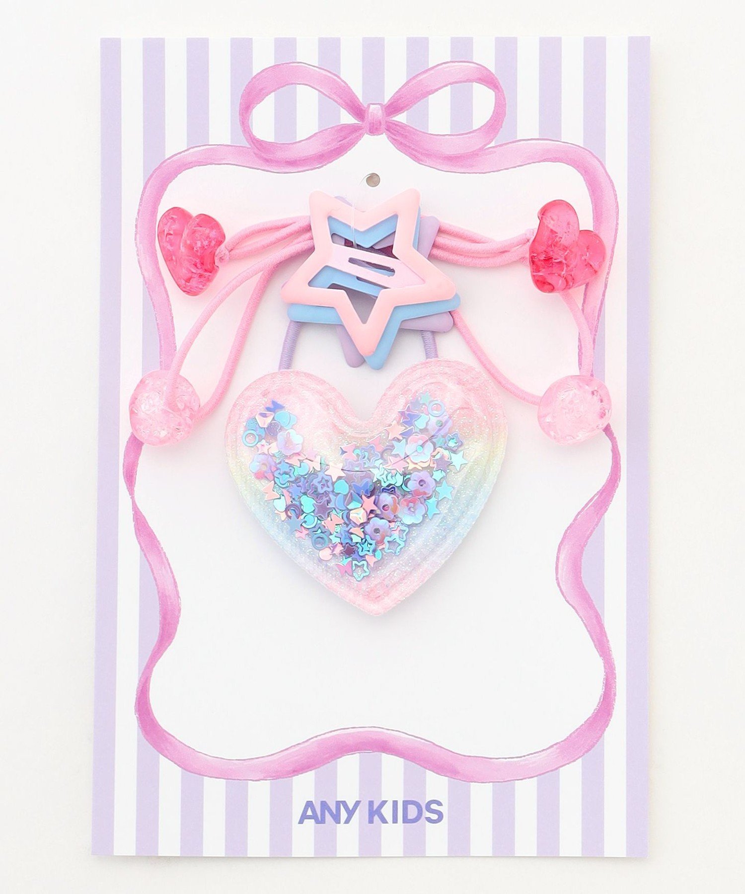 Набор из 3 аксессуаров для волос (Twinkle Heart) Any Kids, Pink [012]