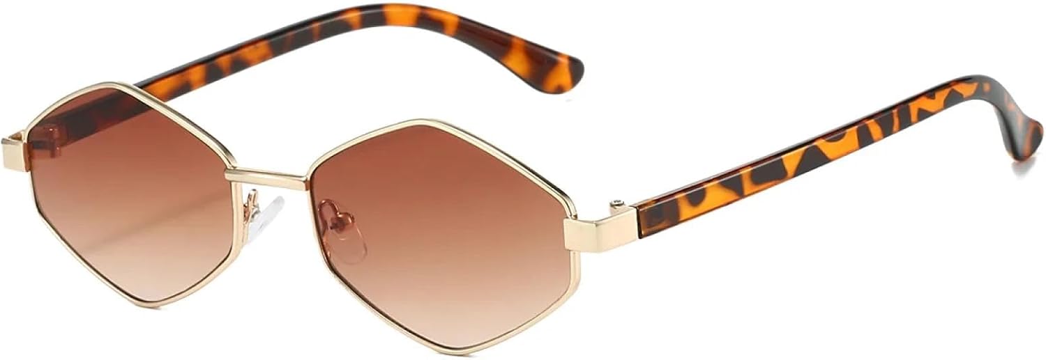 

Солнцезащитные очки с защитой от УФ-излучения UV400 | Овальные металлические градиентные линзы для женщин | Яркие цветные линзы для занятий спортом на открытом воздухе и вождения DSVIGF, Gold Tawny Leopard