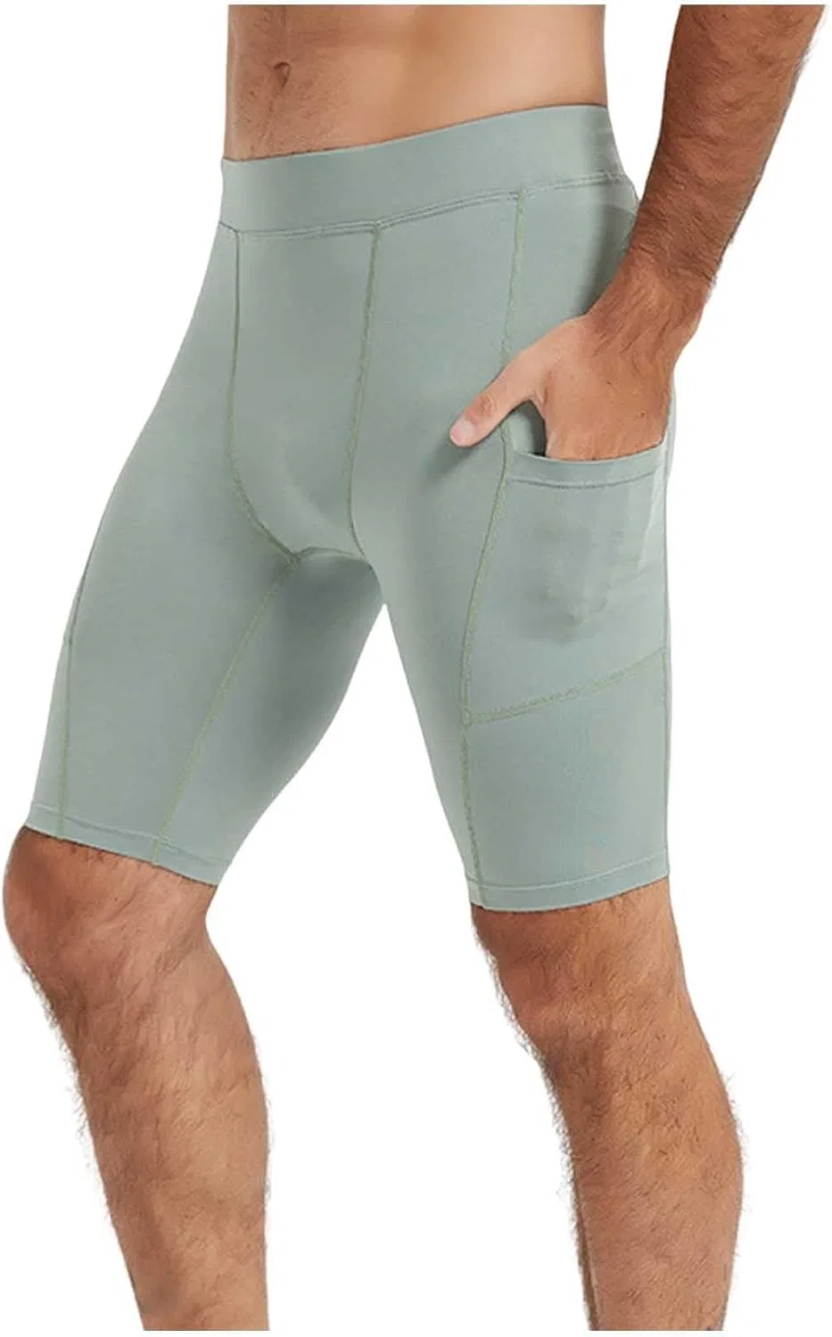 Мужские спортивные шорты, эластичные, Green