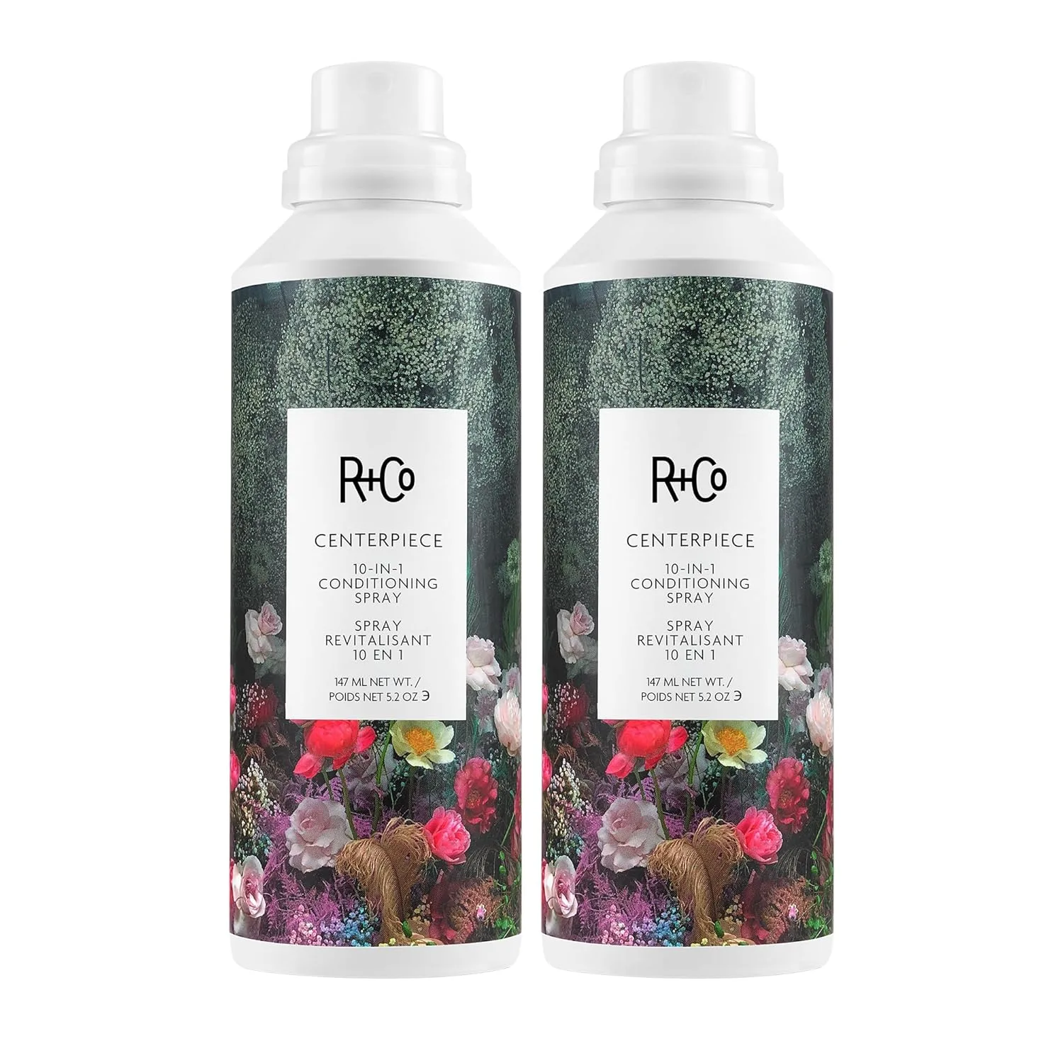 R+Co CENTERPIECE 10-In-One Elixir Spray 2 шт - универсальное средство для волос - придает блеск, увлажняет, защищает от нагрева и контролирует пушистость для всех типов волос