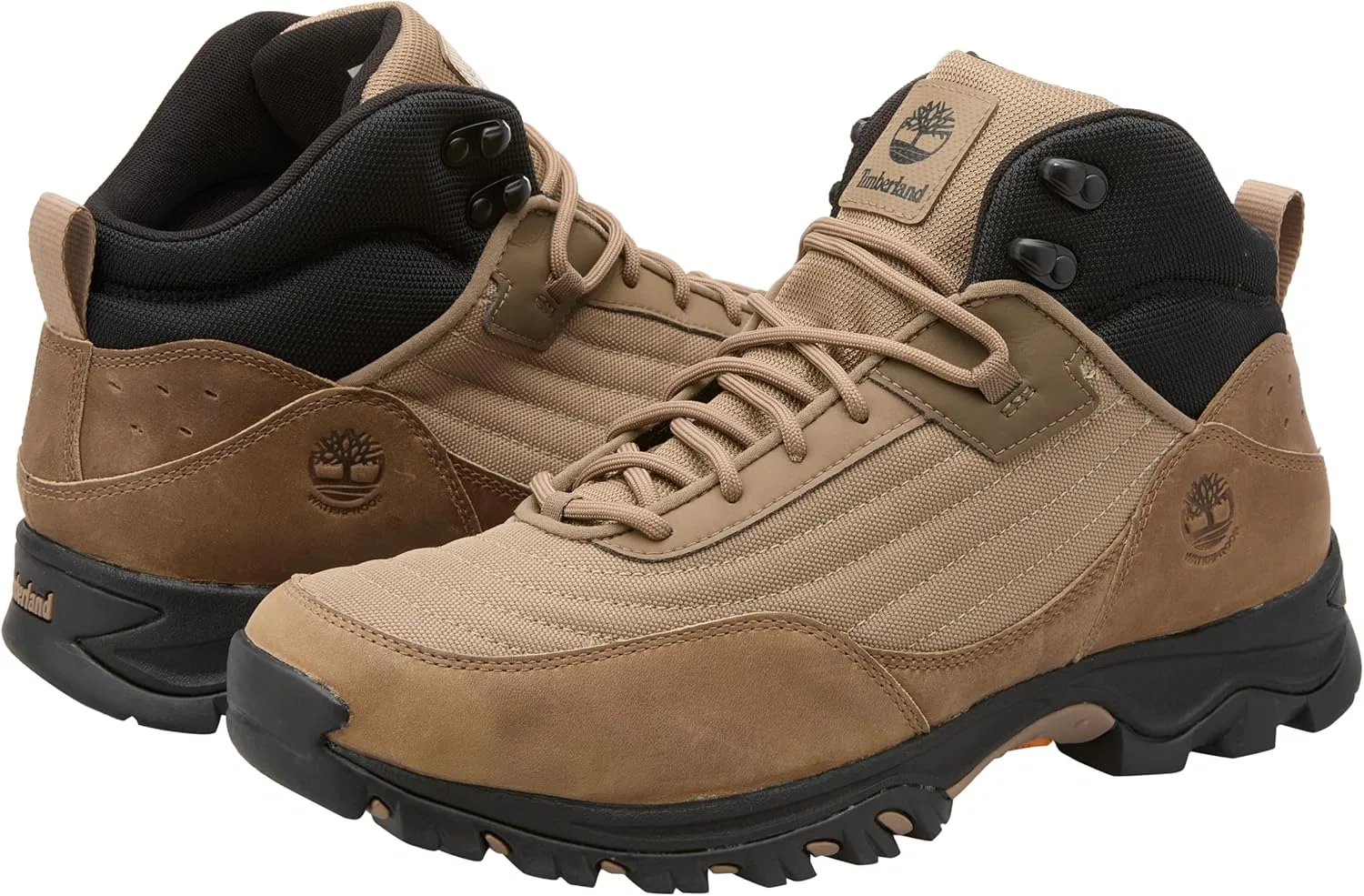 Мужские противоусталостные походные ботинки Timberland Mt. Maddsen, водонепроницаемая кожа, коричневый/бежевый — фото 2