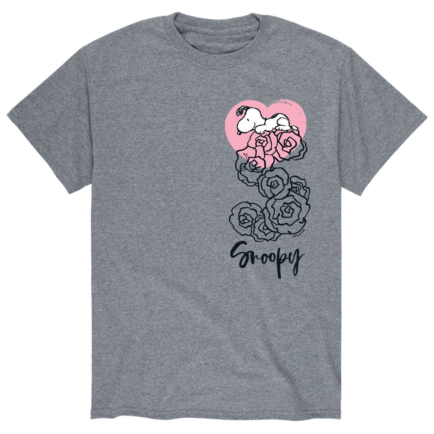 

Мужская футболка Peanuts Valentine Roses Licensed Character