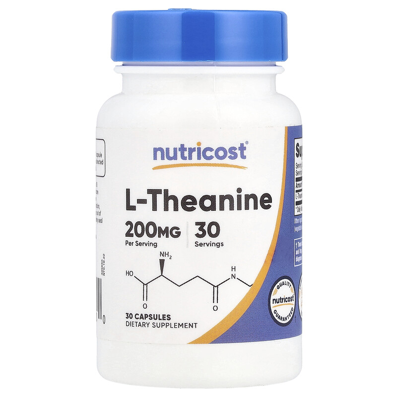 

Nutricost, L-теанин, 200 мг, 30 капсул