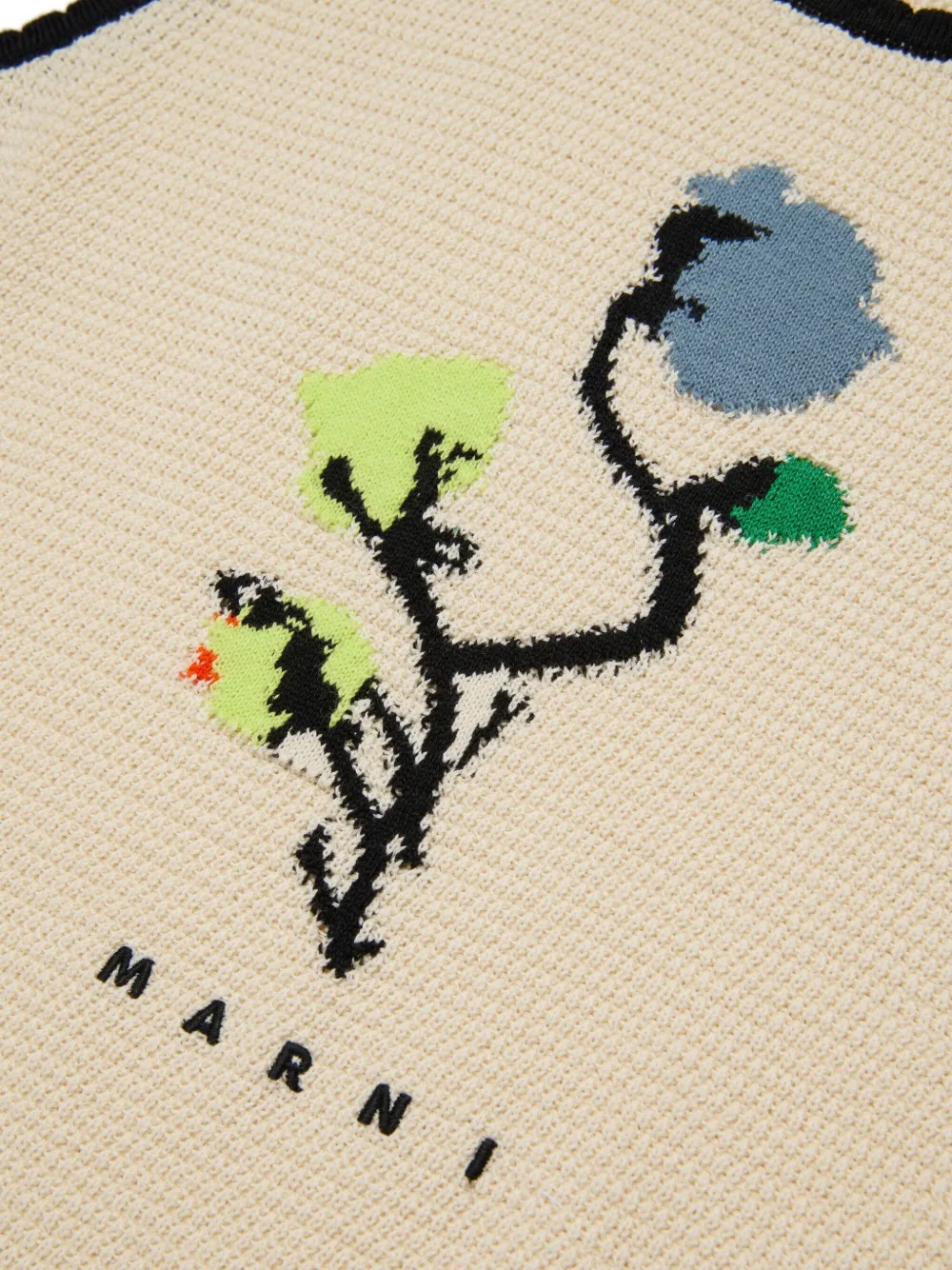 Топ с цветочным принтом Marni Kids, бежевый — фото 3