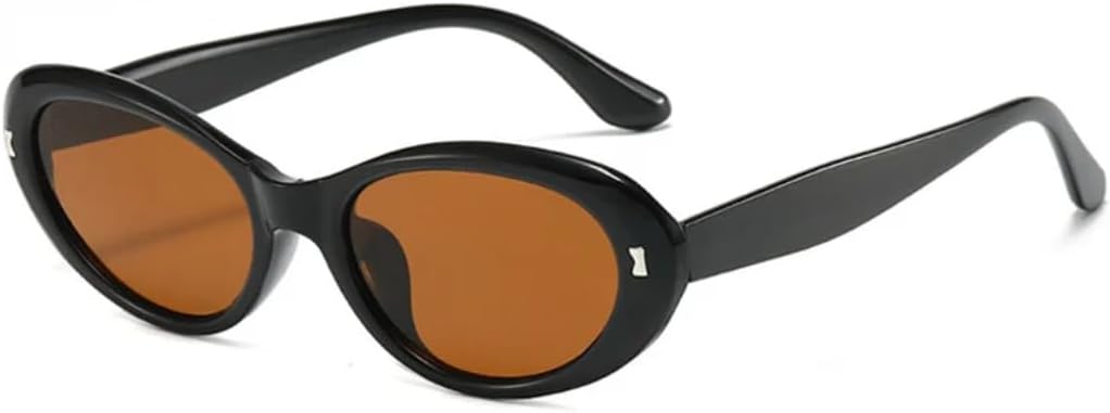 

Солнцезащитные очки с защитой от УФ-излучения UV400 | Овальные, в стиле панк, конфетного цвета, с заклепками | для женщин и мужчин, для занятий спортом на открытом воздухе и вождения DSVIGF, Black-brown